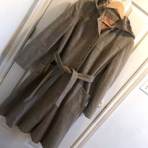Long vintage wool, lined dress coat